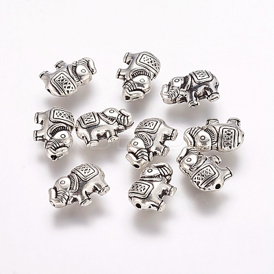 Tibetan Style Alloy Elephant Beads LS-TIBEB-E070-AS-1