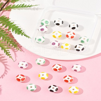20Pcs 5 Colors Handmade Porcelain Beads PORC-FS0001-19-1