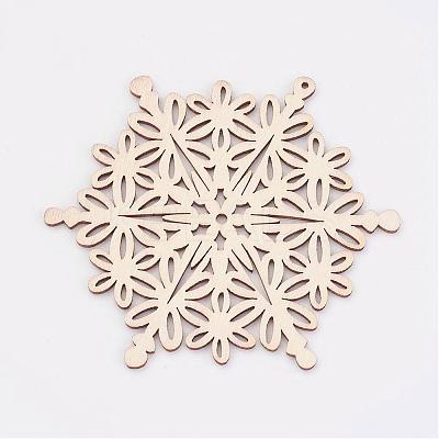Undyed Wooden Pendants WOOD-K005-07-1