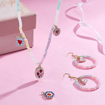 6Pcs 6 Styles Brass Enamel Pendants KK-PH0014-11-1