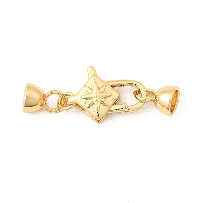 Brass Micro Pave Clear Cubic Zirconia Lobster Claw Clasps KK-U059-53G-1