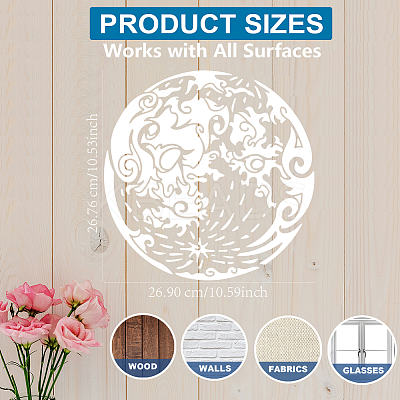 1Pc PET Hollow Out Drawing Painting Stencils DIY-MA0005-52-1