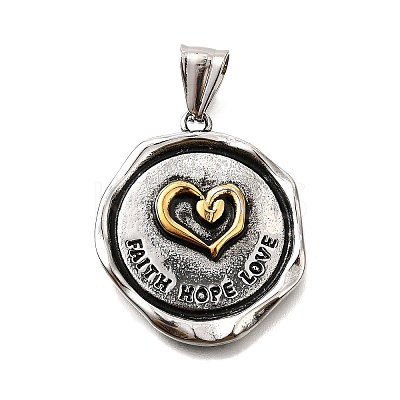 304 Stainless Steel Pendants STAS-R163-03ASG-1