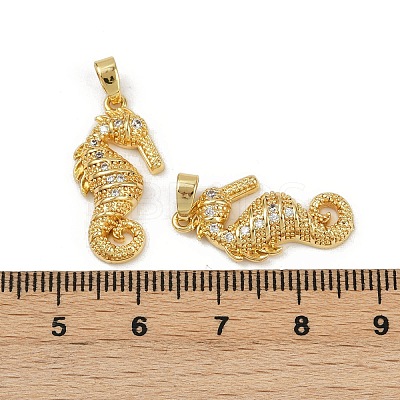 Brass Micro Pave Cubic Zirconia Pendants KK-C093-14G-1