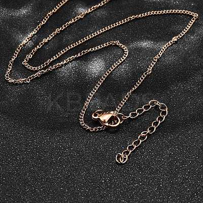 201 Stainless Steel Twisted Chain Necklaces NJEW-R023-09RG-1