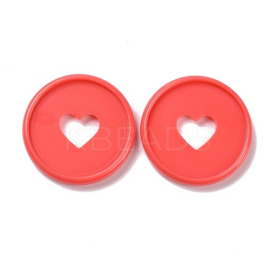 Heart Plastic Loose Leaf Ring Round Binder Discs DIY-WH0304-348B-02-1