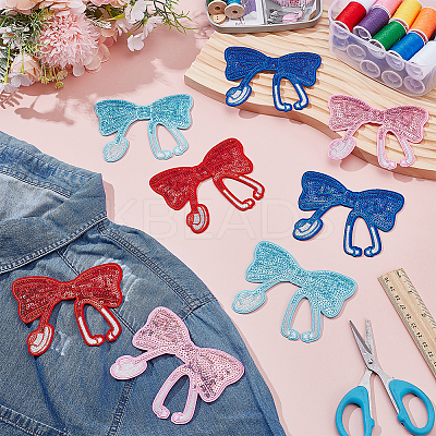 8Pcs 4 Colors Computerized Embroidery Cloth Self Adhesive Patches PATC-WR0001-18-1