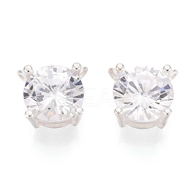 925 Sterling Silver Micro Pave Clear Cubic Zirconia Charms STER-N017-17C-S-1