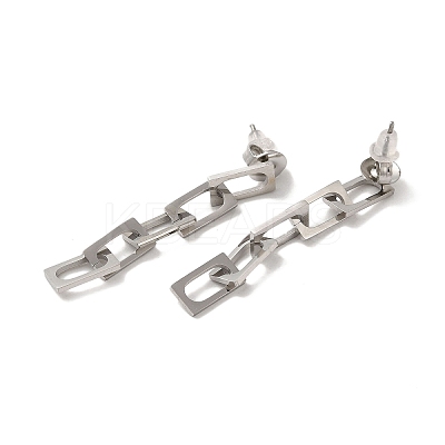 Non-Tarnish 304 Stainless Steel Chain Dangle Stud Earrings for Women LS-EJEW-Q781-27P-1
