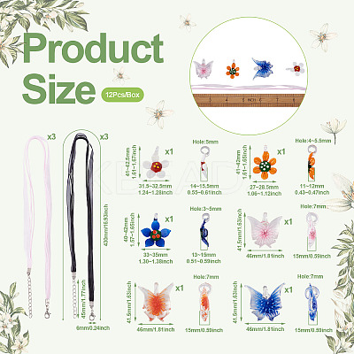 DIY Flower and Butterfly Necklace Making Kit DIY-KS0001-34-1