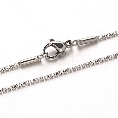 Tarnish Resistant 304 Stainless Steel Box Chain Necklaces NJEW-M124-10P-1