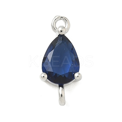 Brass Pave Cubic Zirconia Connector Charms KK-Z120-31P-04-1