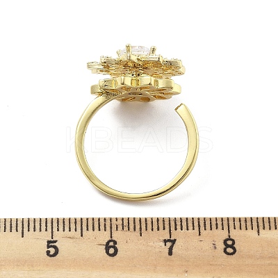 Sunflower Rotatable Open Cuff Rings for Women LS-RJEW-S402-09G-1