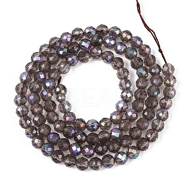 AB Color Plated Natural Ice Obsidian Beads Strands G-T144-B07-06-1