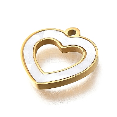 304 Stainless Steel Hollow Heart Charms STAS-Q348-08G-1
