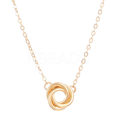 Alloy Braided Ring Pendant Necklaces for Women FS-WGB889B-02-1