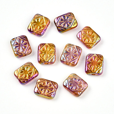 UV Plating Iridescent Opaque Acrylic Beads OACR-T028-34-1