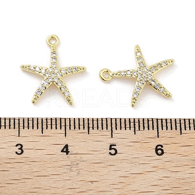 Brass Micro Pave Clear Cubic Zirconia Pendants X-ZIRC-P120-05G-1