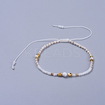 Adjustable Nylon Thread Braided Beads Bracelets BJEW-JB04379-01-1