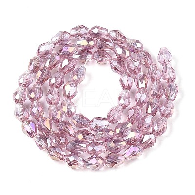 Transparent Electroplate Glass Beads Strands EGLA-N013-T4mm-B02-1