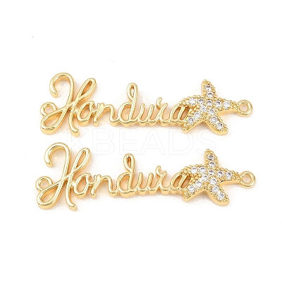 Brass Micro Pave Clear Cubic Zirconia Connector Charms KK-F931-29B-G-1