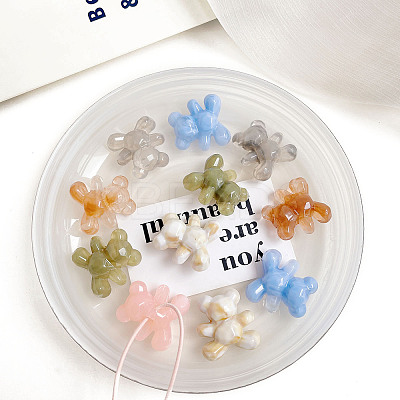 Opaque Acrylic Beads X-OACR-H038-25-1