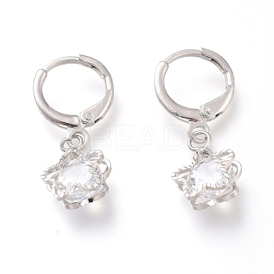 Brass Huggie Hoop Earrings EJEW-Z003-04P-1