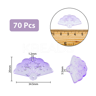 70Pcs 7 Colors Transparent Spray Painted Glass Pendants GLAA-DC0001-19-1