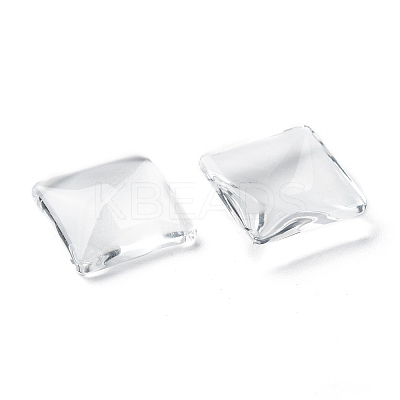 Transparent Glass Square Cabochons GGLA-S022-12mm-1