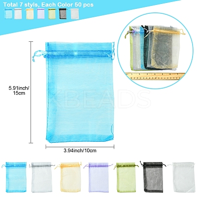 50Pcs Organza Bags Jewellery Storage Pouches Wedding Favour Party Mesh Drawstring Gift OP-FS0001-05C-1