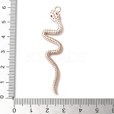 Rack Plating Brass with Cubic Zirconia Pendants KK-S504-01RG-1
