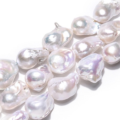 Natural Baroque Pearl Keshi Pearl Beads Strands PEAR-S019-02C-03-1