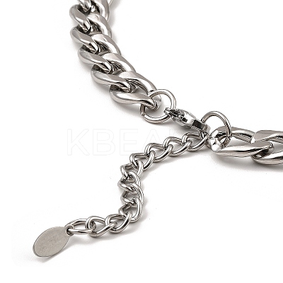 Non-Tarnish 304 Stainless Steel Cuban Link Chain Necklace BJEW-B072-04P-1