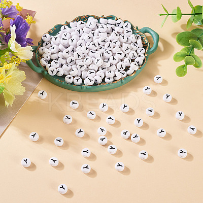 500Pcs Acrylic Beads SACR-TA0001-55Y-1