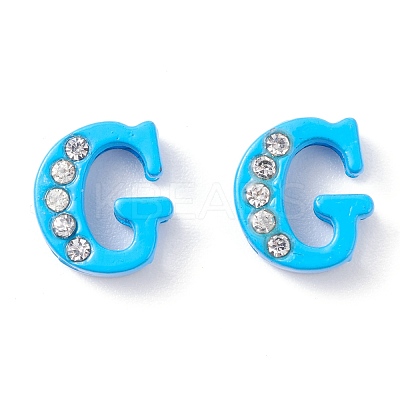Spray Painted Zinc Alloy Slide Charms ALRI-WH0005-13G-1