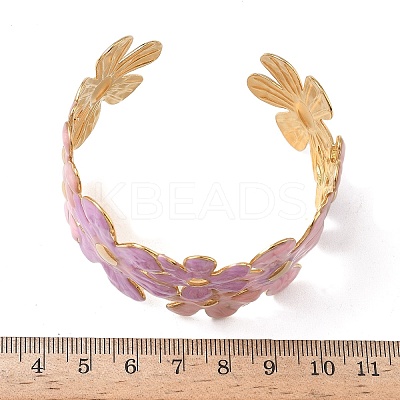 304 Stainless Steel Cuff Bangles for Women BJEW-F525-04B-G-1