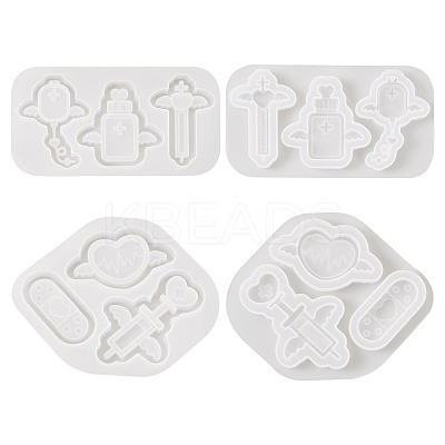 2Pcs 2 Style Medical Theme DIY Pendant Silicone Molds DIY-TA0005-23-1