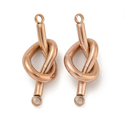 304 Stainless Steel Knot Links Connector Charms STAS-K290-02RG-1