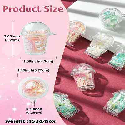 10Pcs Milk Tea Cup Theme Opaque Acrylic Pendants OACR-CJ0002-31-1