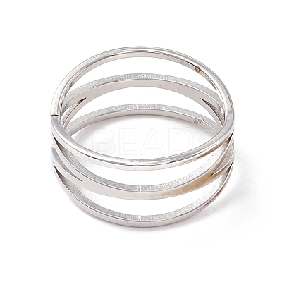Non-Tarnish Criss Cross 304 Stainless Steel Finger Ring for Women RJEW-B035-03P-1