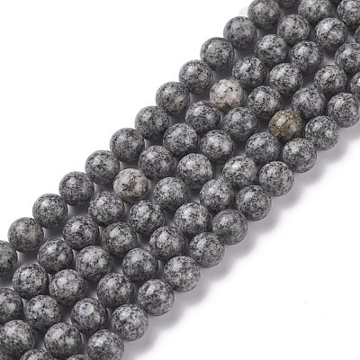 Natural Sesame Jasper/Kiwi Jasper Beads Strands G-F351-8mm-1