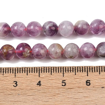 Natural Lepidolite/Purple Mica Stone Beads Strands G-G160-A01-04-1