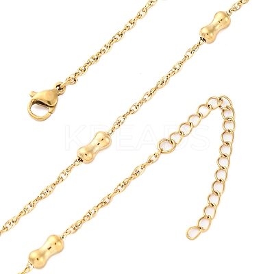 304 Stainless Steel Bone Rope Chain Necklaces NJEW-C073-09G-1