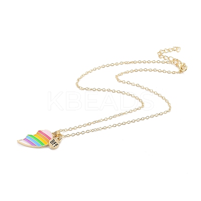 BFF/Best Friends Forever Alloy Pendant Necklaces NJEW-K124-02C-G-1