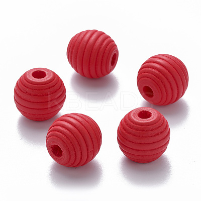 Painted Natural Wood Beehive European Beads WOOD-Q040-019A-A07-1