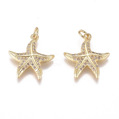 Brass Micro Pave Cubic Zirconia Pendants ZIRC-G168-13G-1