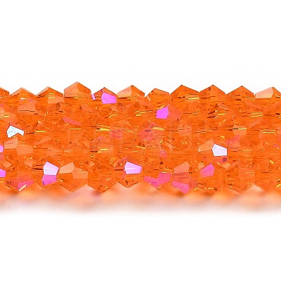 Transparent Electroplate Glass Beads Strands GLAA-F029-4mm-D11-1