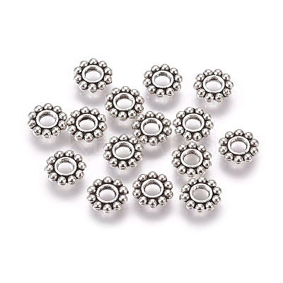 Tibetan Style Alloy Daisy Spacer Beads LS-PALLOY-TAC0002-01AS-1