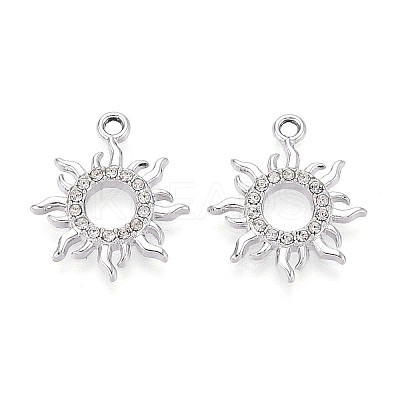 Rack Plating Alloy Rhinestone Pendants PALLOY-T091-20M-P-1