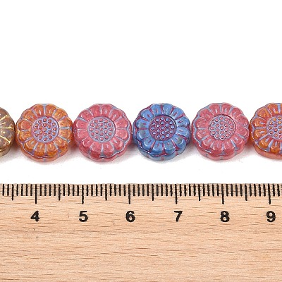 Painted Glass Beads Strands GLAA-F133-07D-1